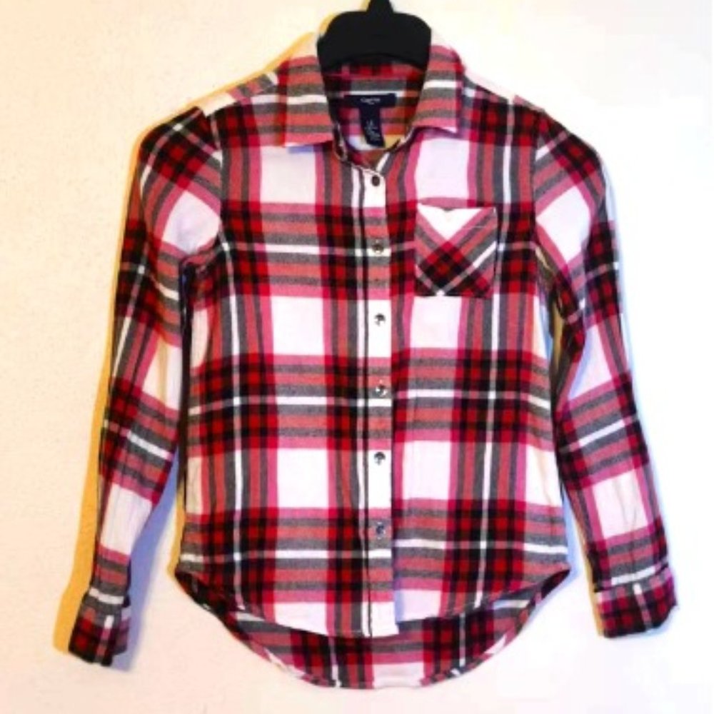 Plaid long-sleeve shirt - GapKids Girls
